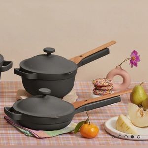 Our Place Mini Home Cook Duo - Color Charcoal. With Beechwood Spoon & Spatula